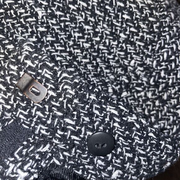 Zara Twill Wide Leg Trouser Pants Large High Rise Work Wear Neutral Black White - Picture 6 of 7